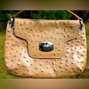 Vintage Furla Ostrich Crossbody Bag